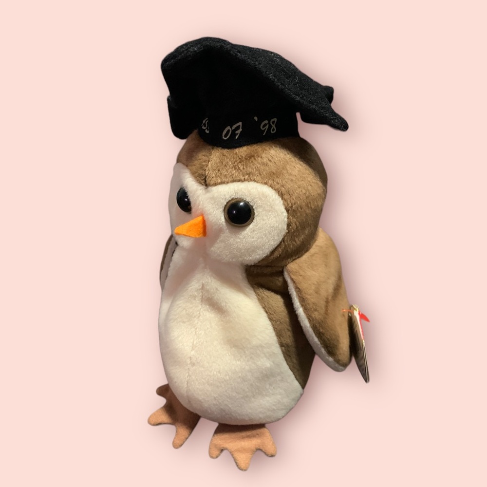 1998 Ty Beanie Babies Wise The Owl Toy Rare And Retired Mint Collectible